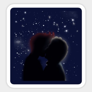 Kiss under the stars Sticker